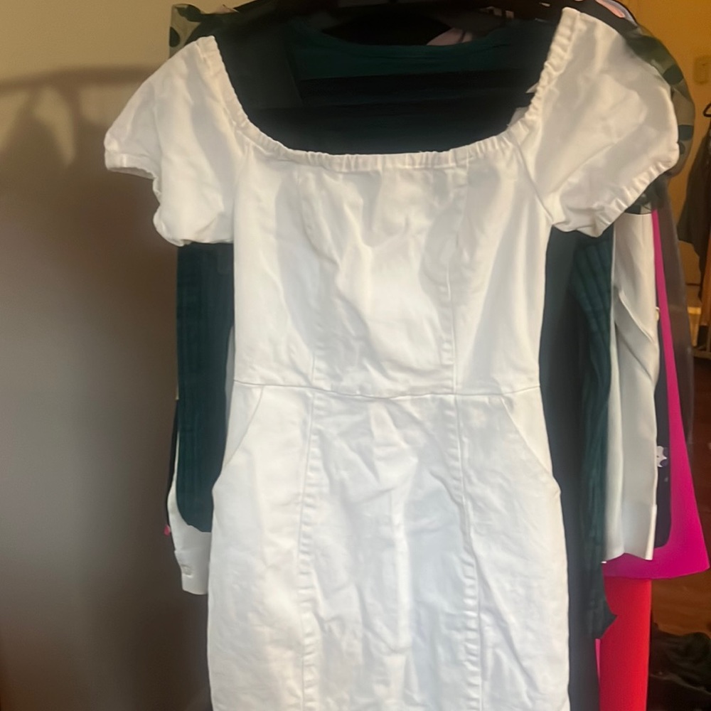 White jean Fashion Nova dress. Worn once.